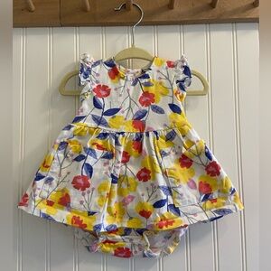 Oliver & Rain Two Piece Soft Organic Cotton Floral Cottagecore Colorful Dress 3m